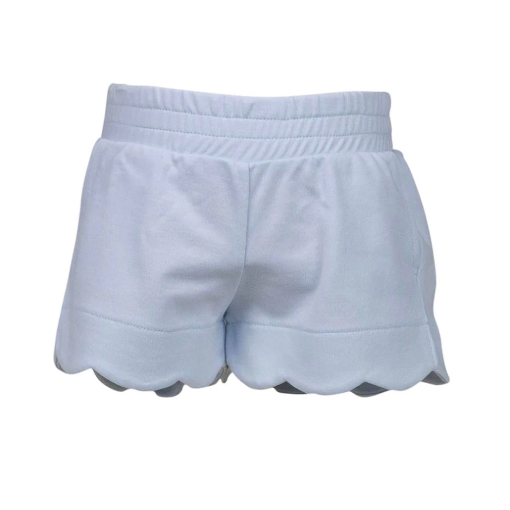 The Proper Peony - Sky Blue Pima Scallop Shorts